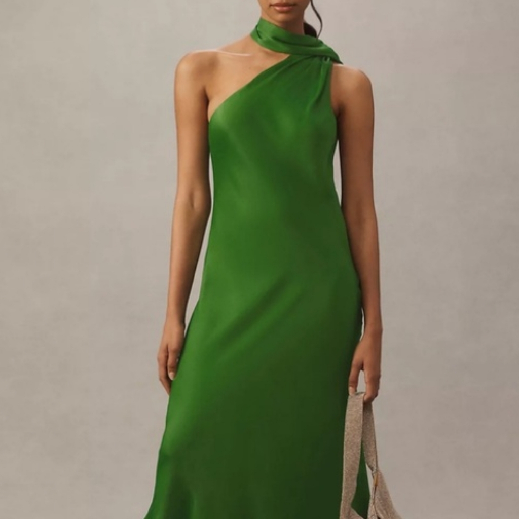 New Banana Republic Green Silk Dress Size Xs